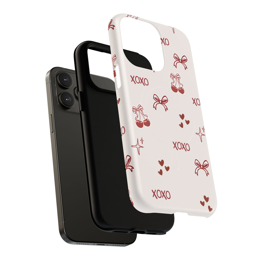 Pink Checker Heart Phone Case — Cute Protective Magnetic Case