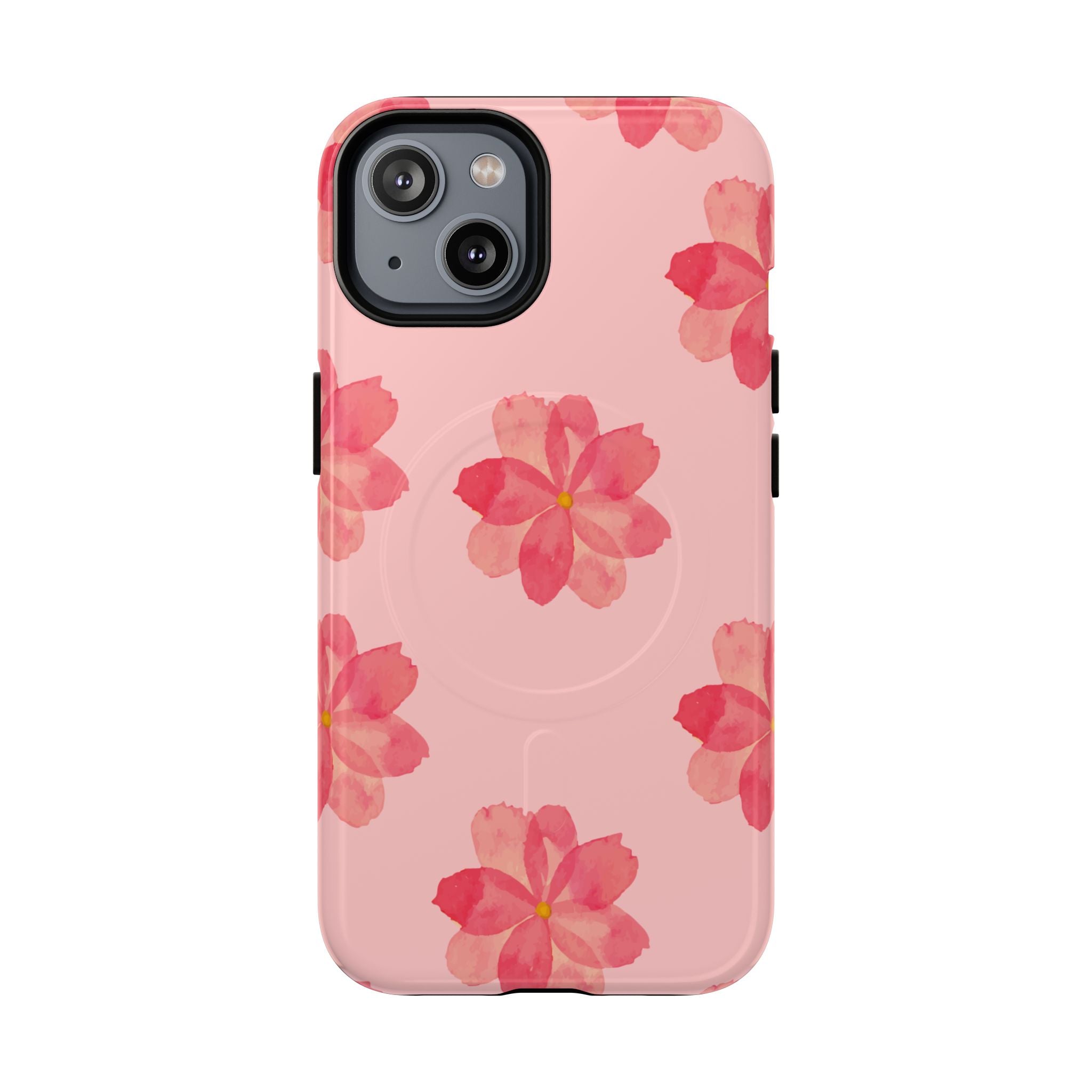 Pink Floral Tough Magnetic Phone Case — Sakura Blossom Protective Cover