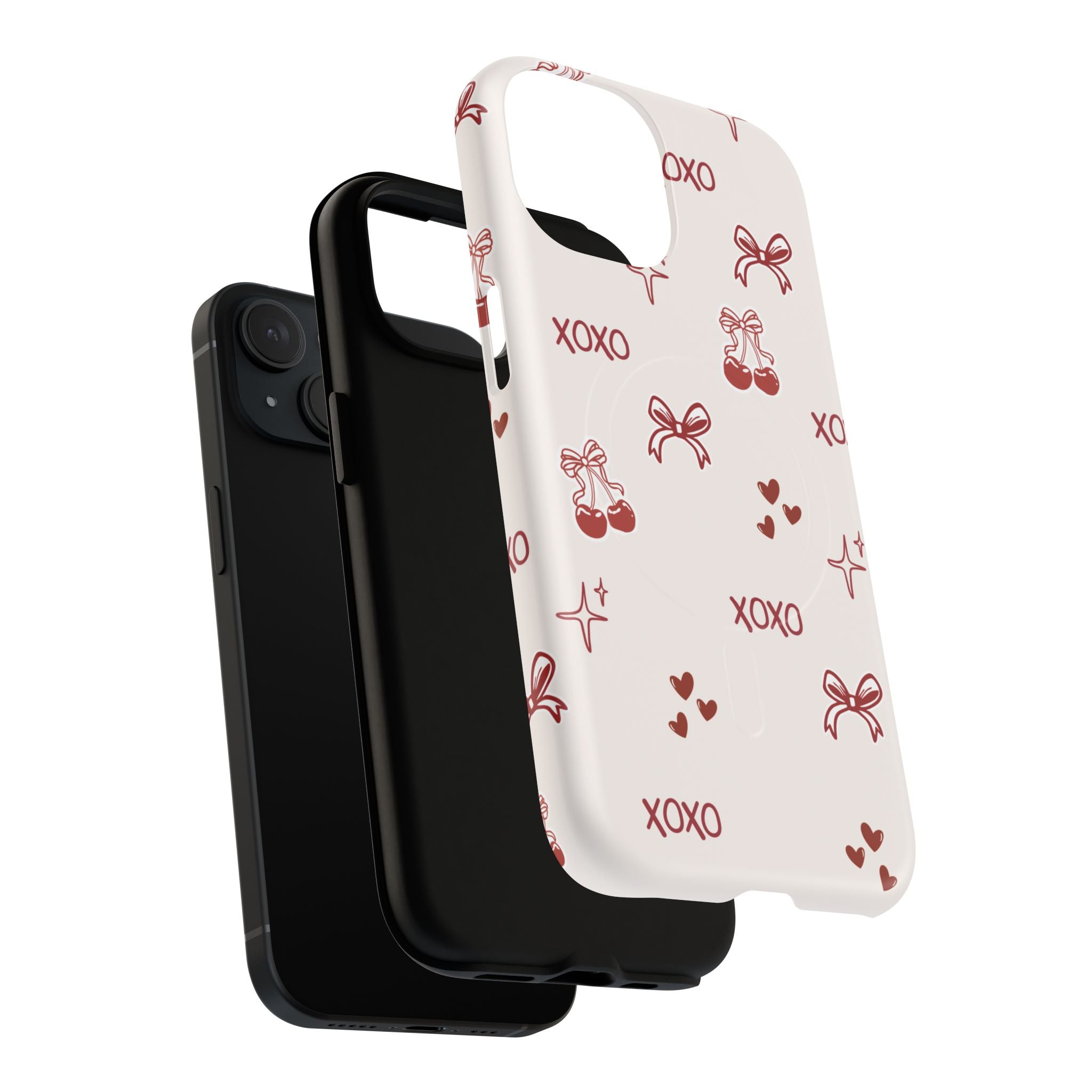 Pink Checker Heart Phone Case — Cute Protective Magnetic Case