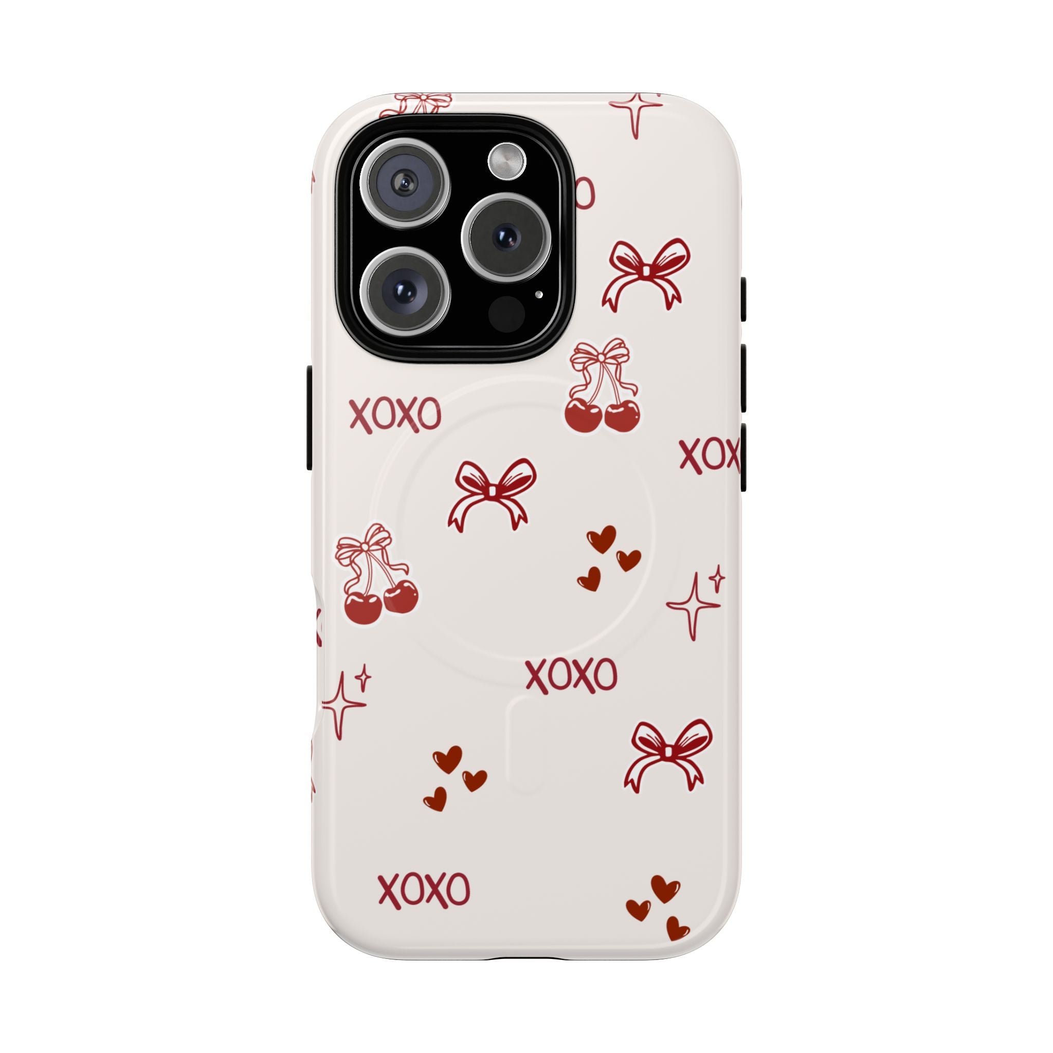 Pink Checker Heart Phone Case — Cute Protective Magnetic Case