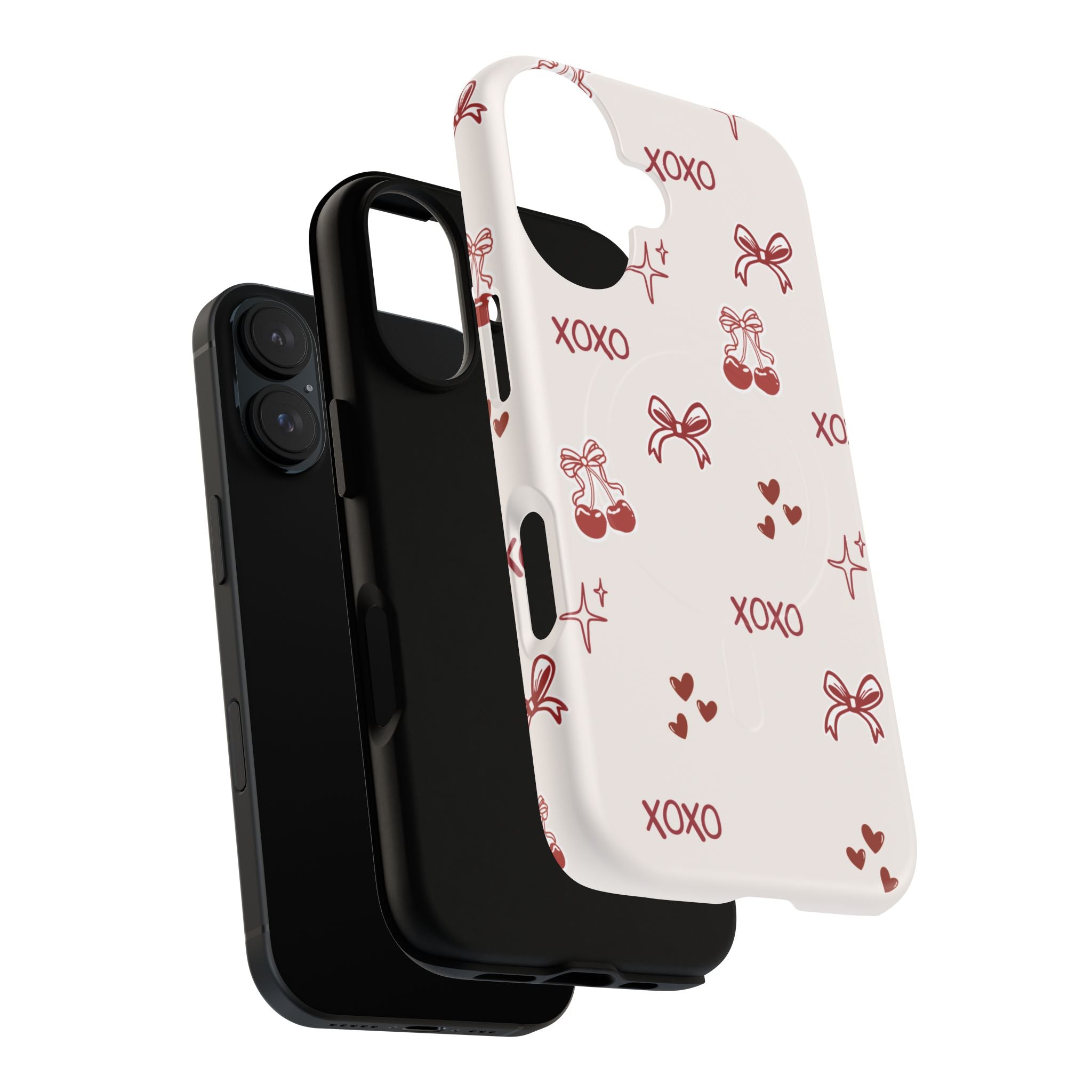 Pink Checker Heart Phone Case — Cute Protective Magnetic Case