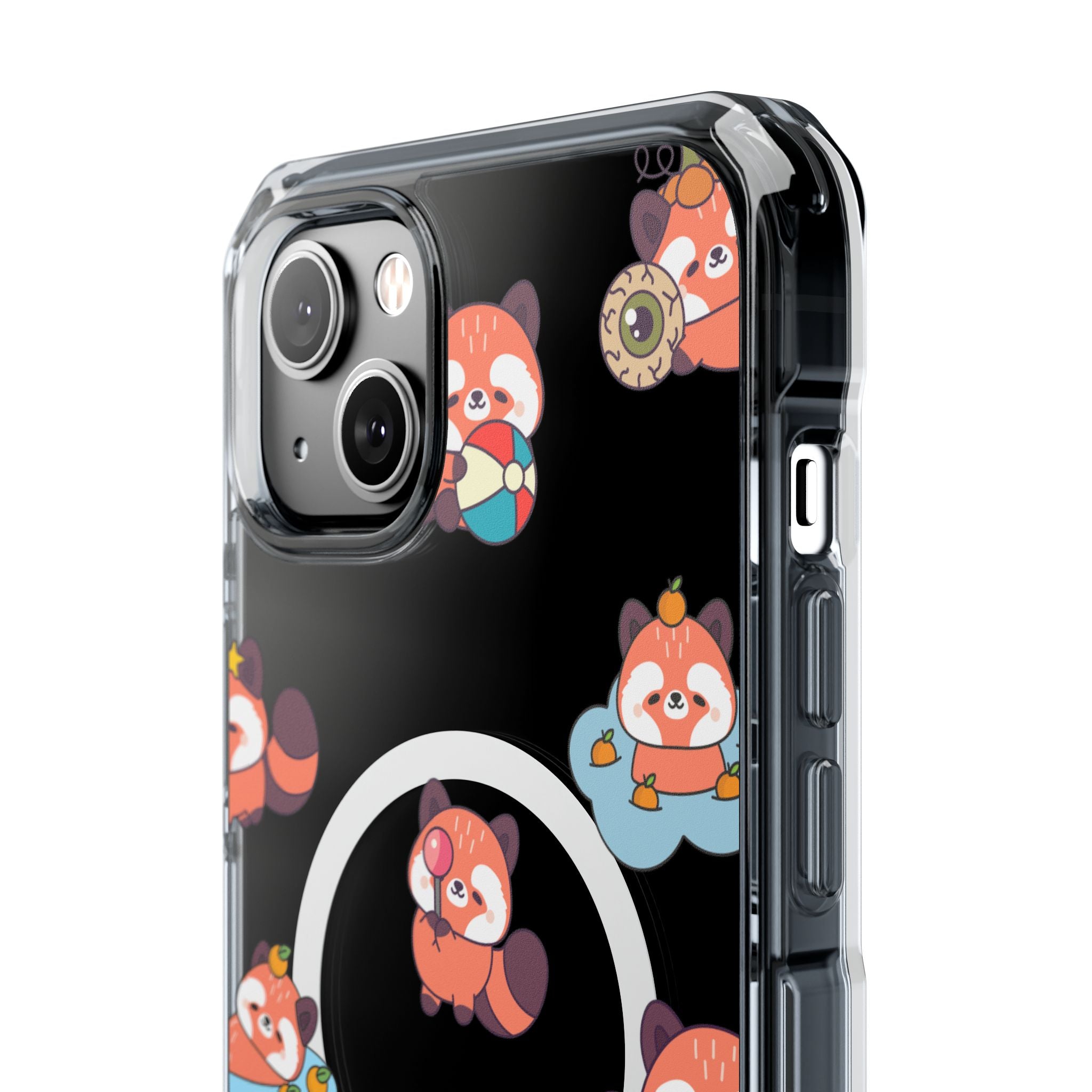 Red Panda Pattern Clear MagSafe Phone Case — Magnetic Protective Case