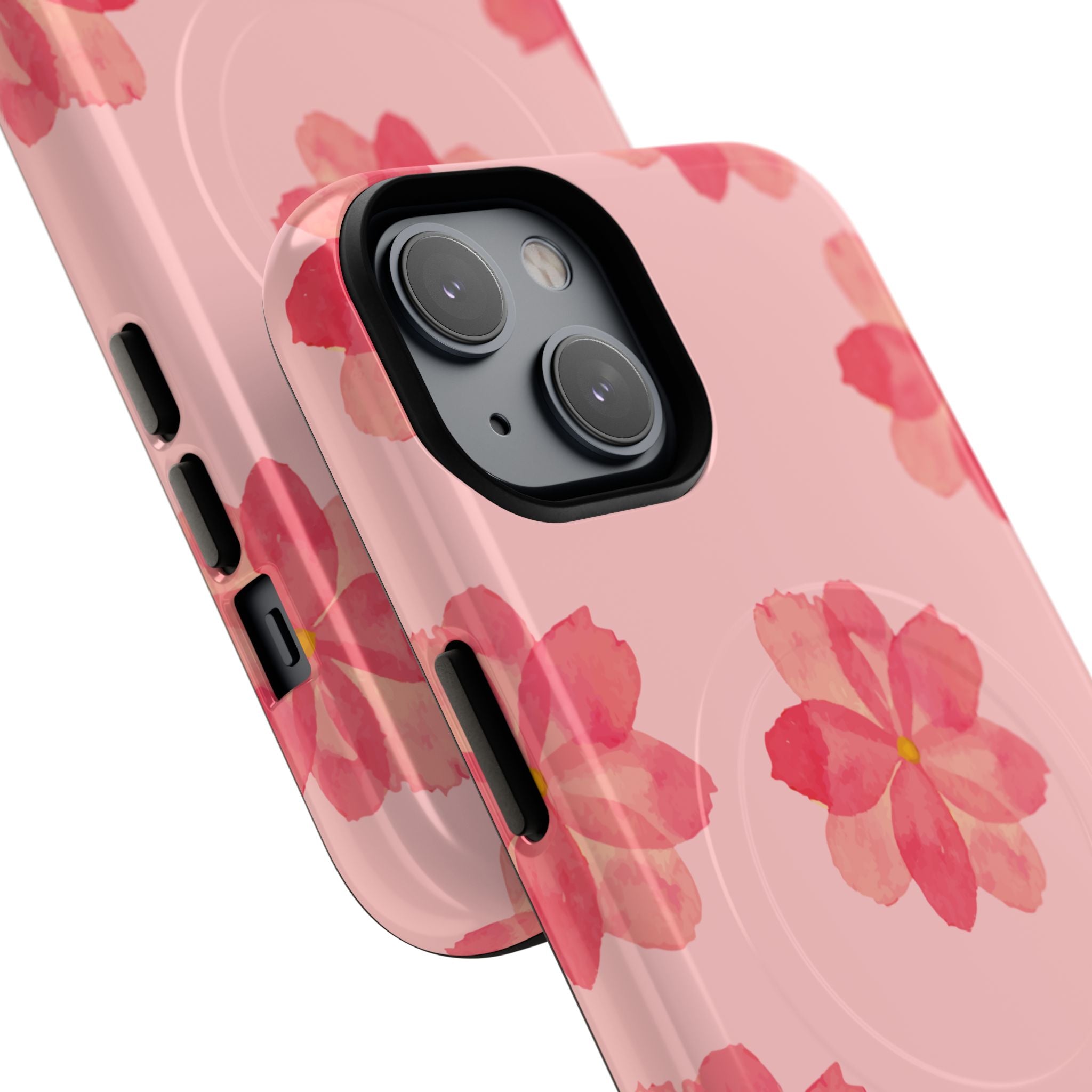 Pink Floral Tough Magnetic Phone Case — Sakura Blossom Protective Cover
