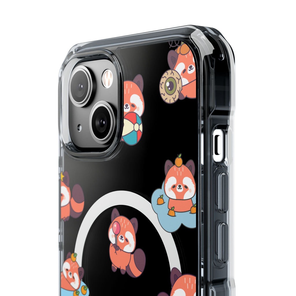 Red Panda Pattern Clear MagSafe Phone Case — Magnetic Protective Case