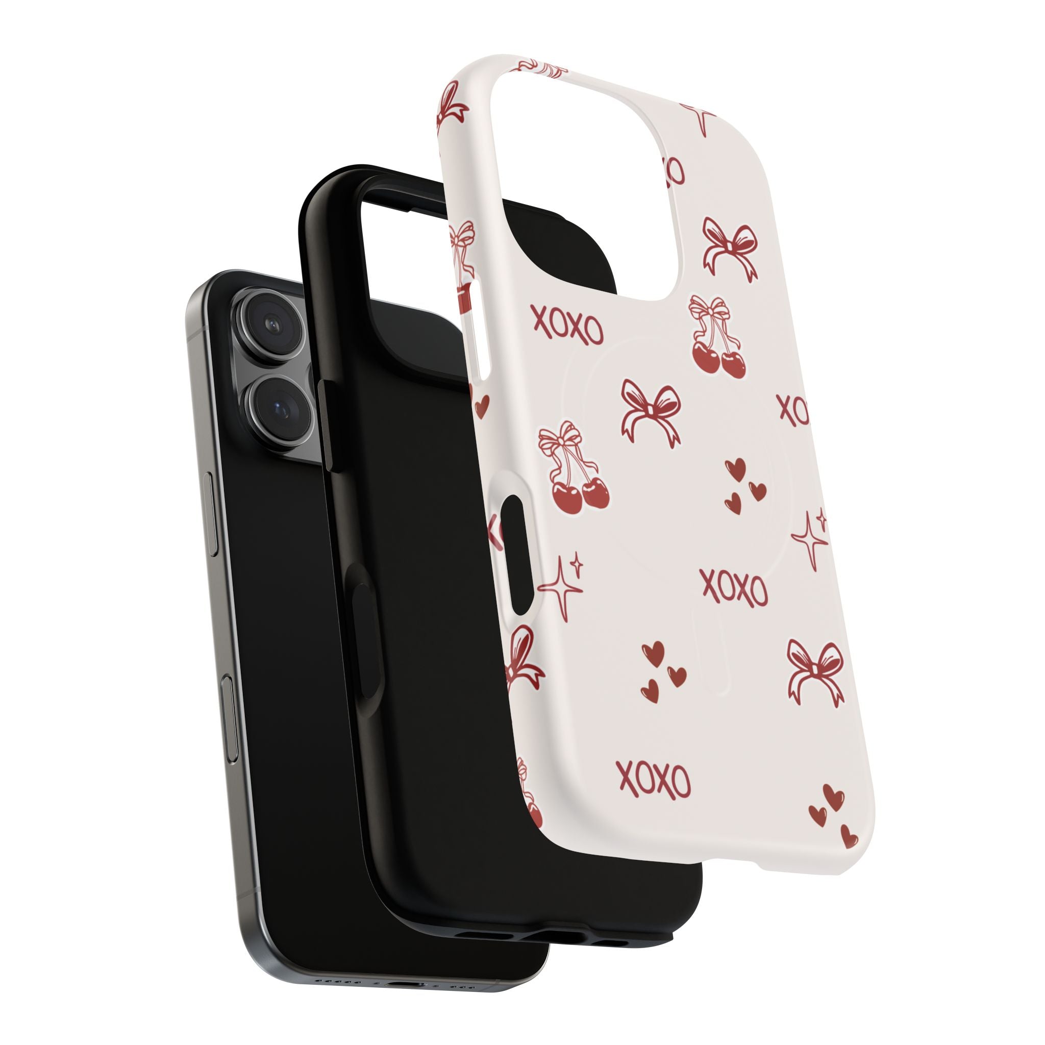 Pink Checker Heart Phone Case — Cute Protective Magnetic Case