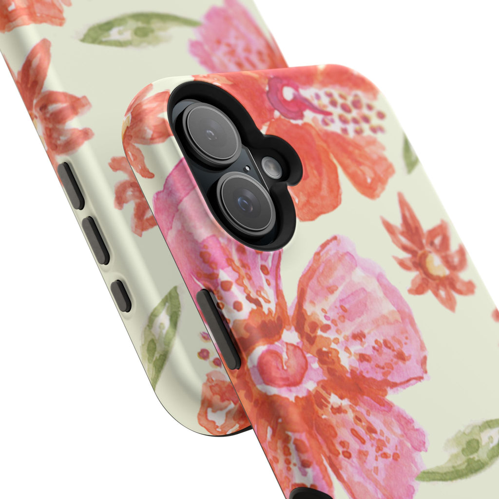 Floral Watercolor Phone Case — Impact‑Resistant Magnetic Protective Cover