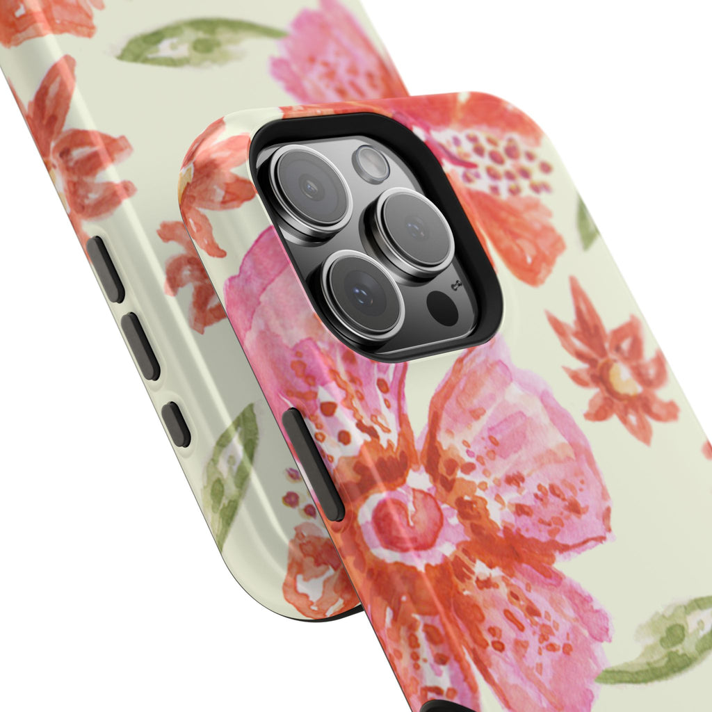 Floral Watercolor Phone Case — Impact‑Resistant Magnetic Protective Cover