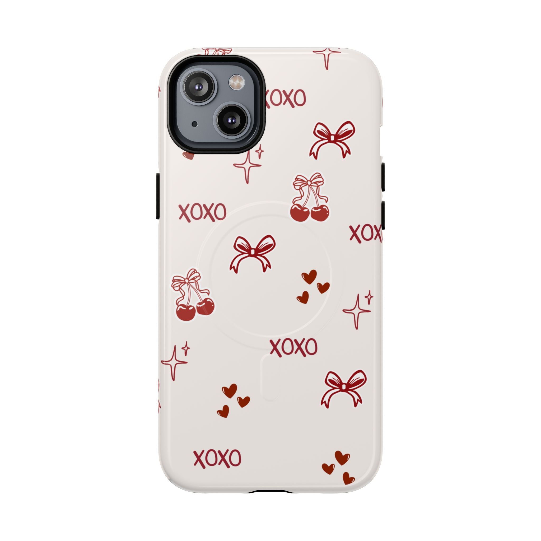 Pink Checker Heart Phone Case — Cute Protective Magnetic Case