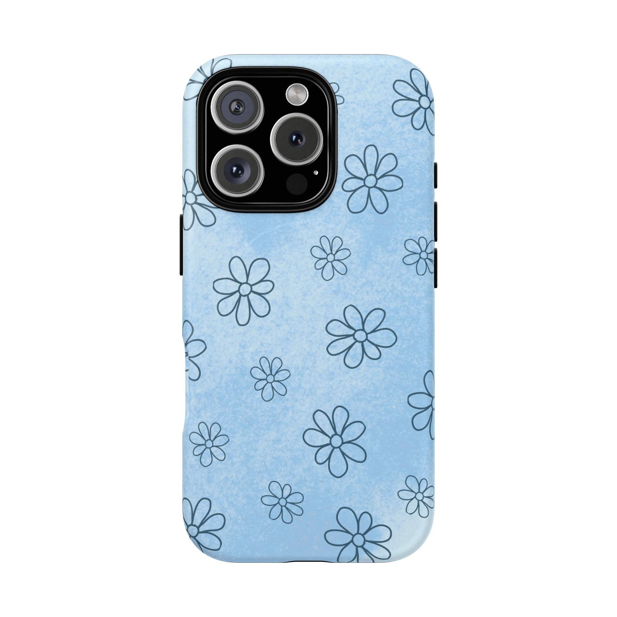 Blue Daisy Magnetic Tough Case — Floral Phone Case with Soft Watercolor Vibe