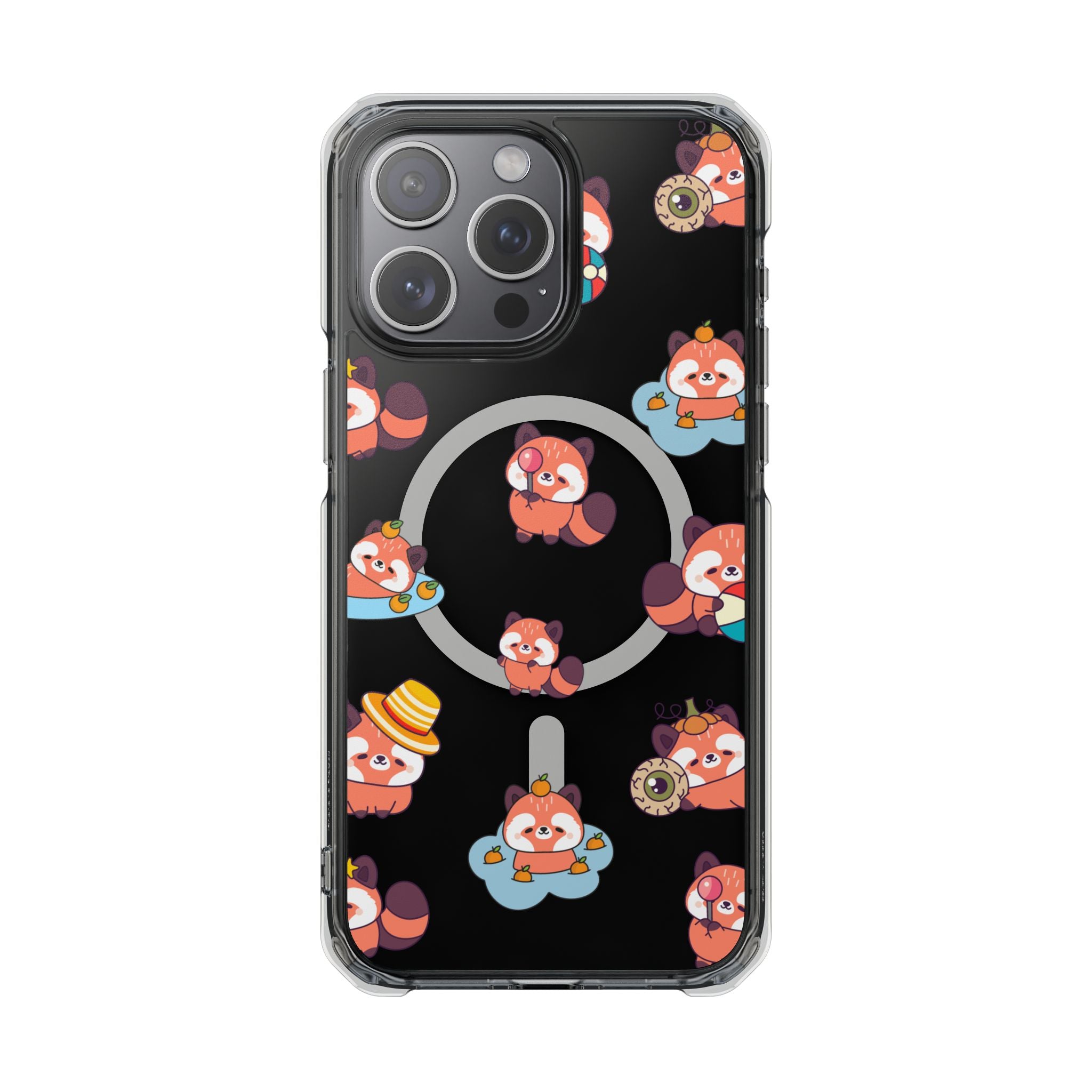 Red Panda Pattern Clear MagSafe Phone Case — Magnetic Protective Case